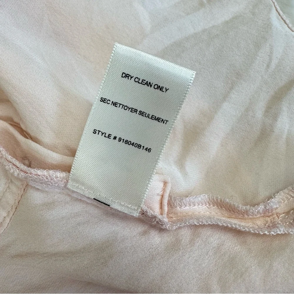 Rebecca Taylor 100% Silk Pink V Neck Blouse, 6 - Picture 7 of 8